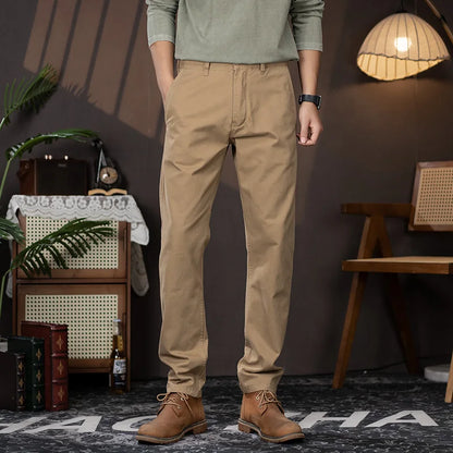 men business casual fashion pure cotton commute pants japanese streetwear amikaji fashion straight cargo pant trouser combat utility trousers