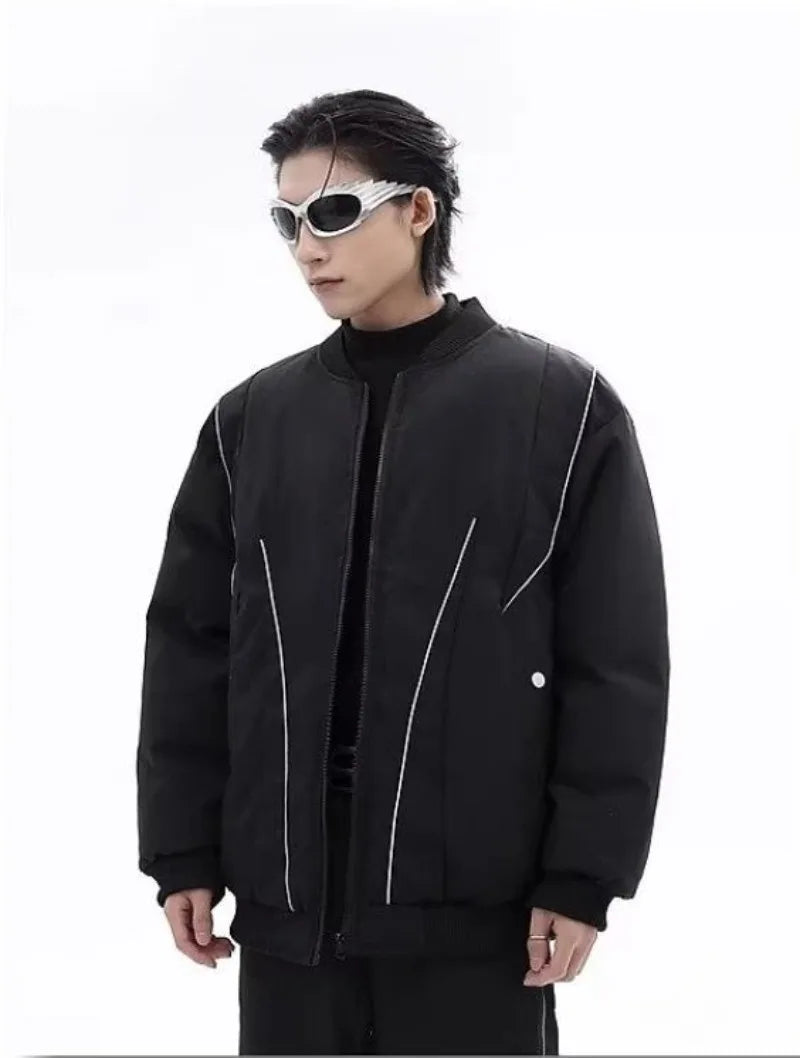 Winter Thickening Flying Baseball Uniform Solid Multi Pocket Simplicity Warm Cotton Jacket 2024 New Streetwear Male Parkas Street King Limited