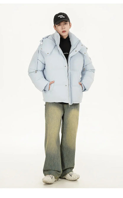 men women winter fashion loose casual cotton padded hooded parkas jacket campus boy gril thicken warm snow coat outerwear unique default style 1076