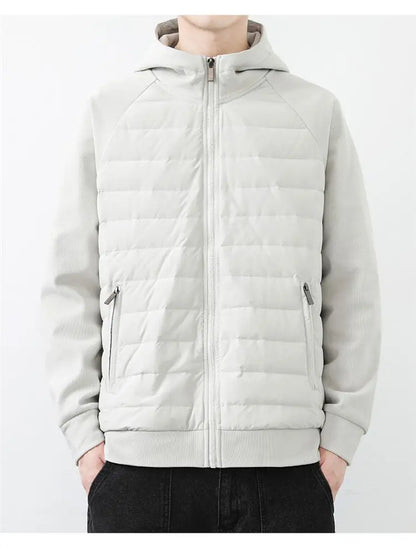 90 duck down jacket men fashion splice loose casual lightweight down hooded down jacket winter warm hoody coat outerwear unique default style 1123