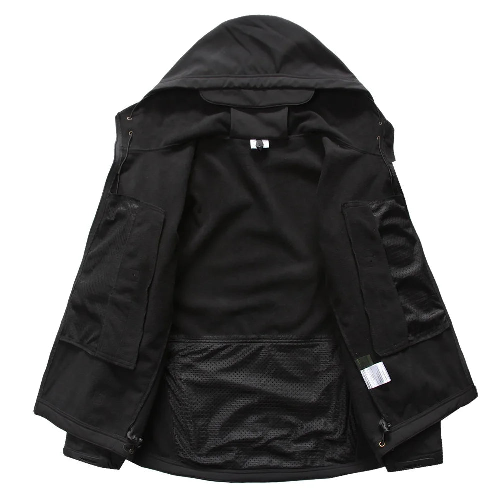 solid waterproof fleece lined jacket mens jacket softshell outwear coat windbreaker outdoor warm clothes with pockets unique default style 4510
