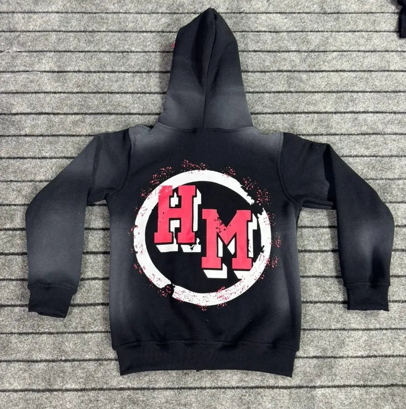 Streetwear brand trend Gothic letter print oversized hoodie women's fashion Harajuku loose and versatile hoodie men's top Street King Limited