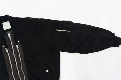 undermycar 2023 deconstructed multi zipper autumn winter flight jacket unique default style 3824