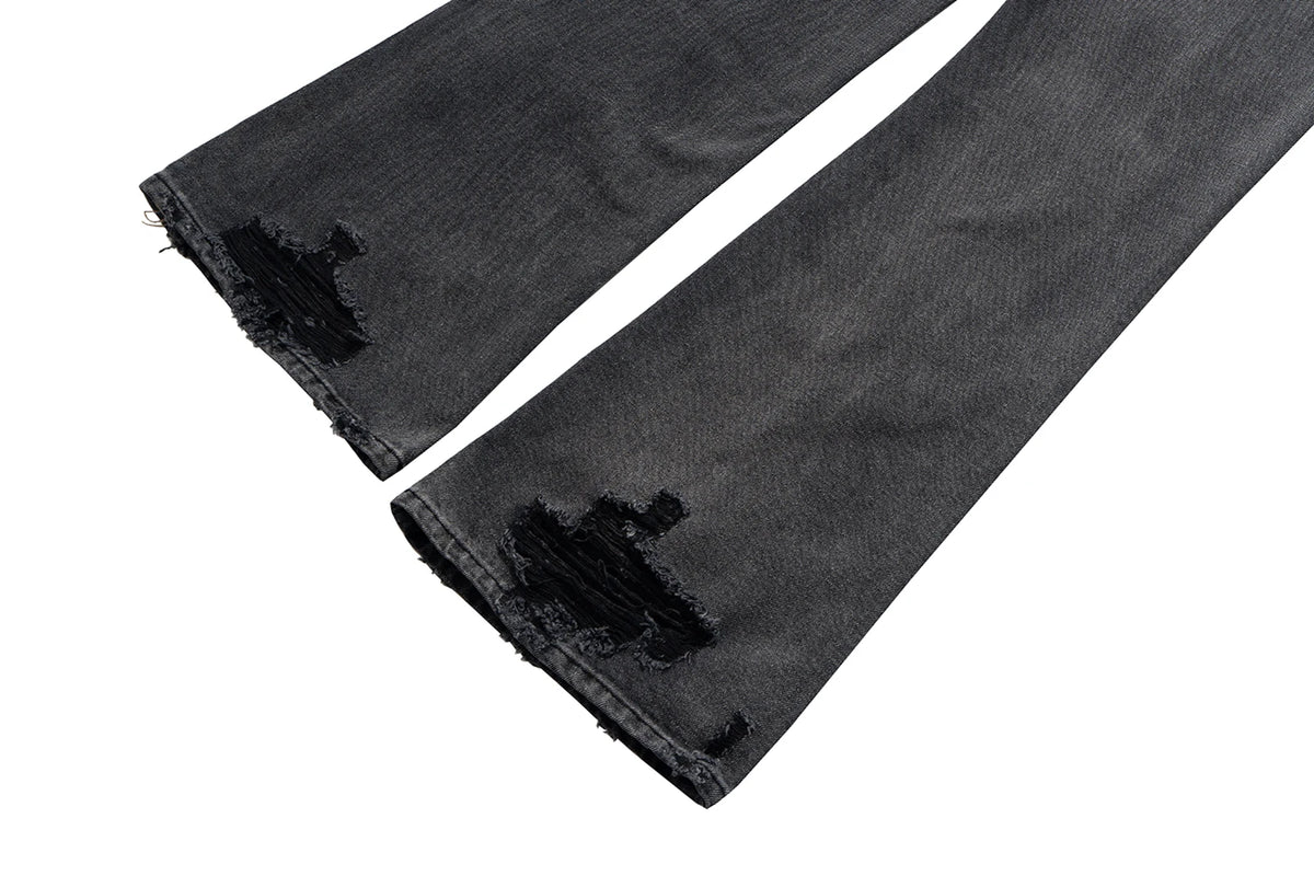New Black Gray Washed Casual Baggy Jeans for Men and Women Straight Loose Oversized Cargos Hip Hop Frayed Hole Denim Trousers Street King Limited