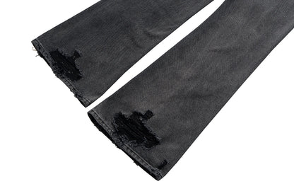 New Black Gray Washed Casual Baggy Jeans for Men and Women Straight Loose Oversized Cargos Hip Hop Frayed Hole Denim Trousers Street King Limited