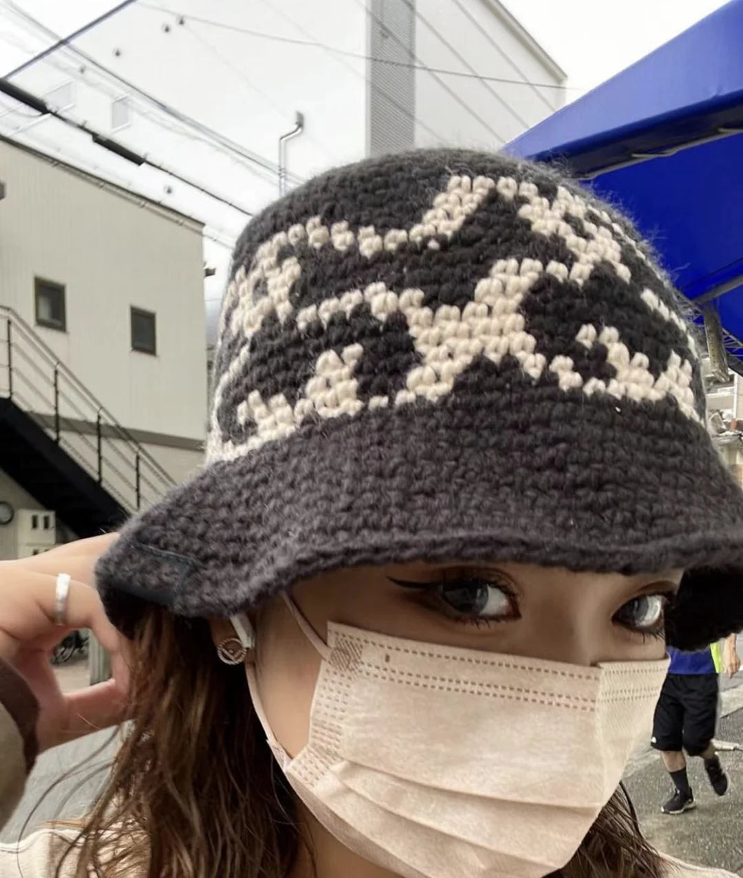 New 2023 Fashion Cute Bakar bone KNIT Hand woven jacquard Bucket Hat Basin Cap Fisherman One Size Warm Cotton High #19 Street King Limited