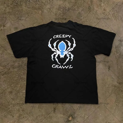 2023 American Streetwear Goth Punk Letter Print Oversized T-Shirts Men's Fashion Casual Loose Crew Neck Tops T-Shirts Women's Street King Limited