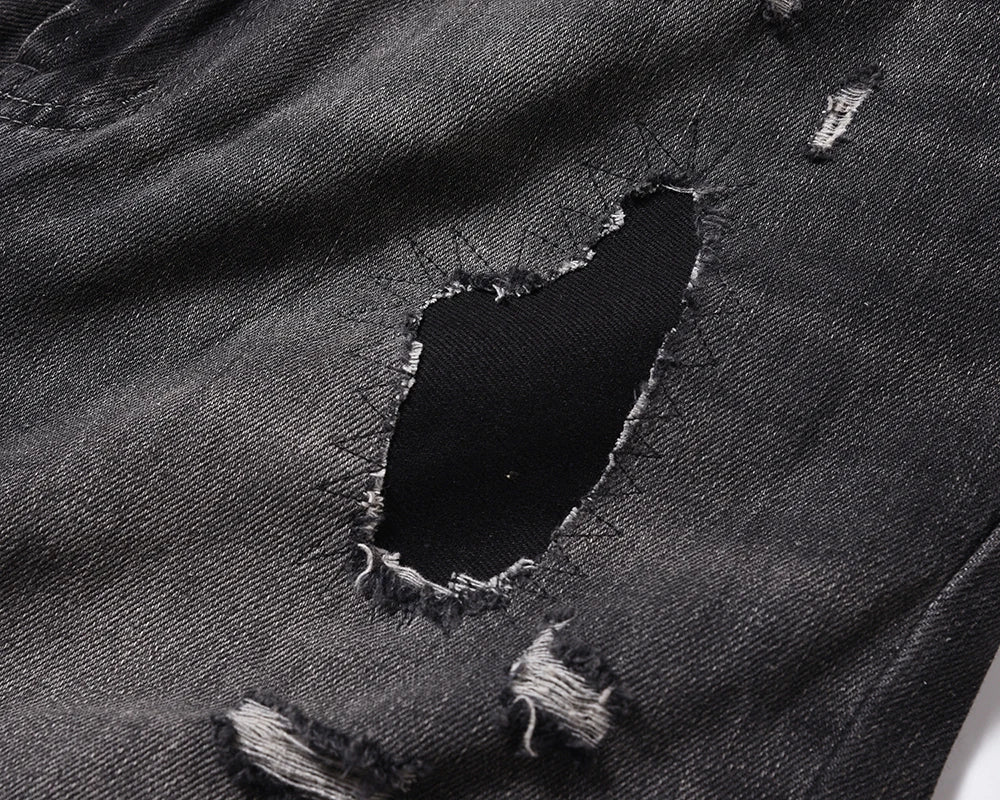 frayed hole washed pantalones hombre baggy jeans mens straight hip hop casual ropa y2k denim pants oversized cargo trousers unique cargo style 114