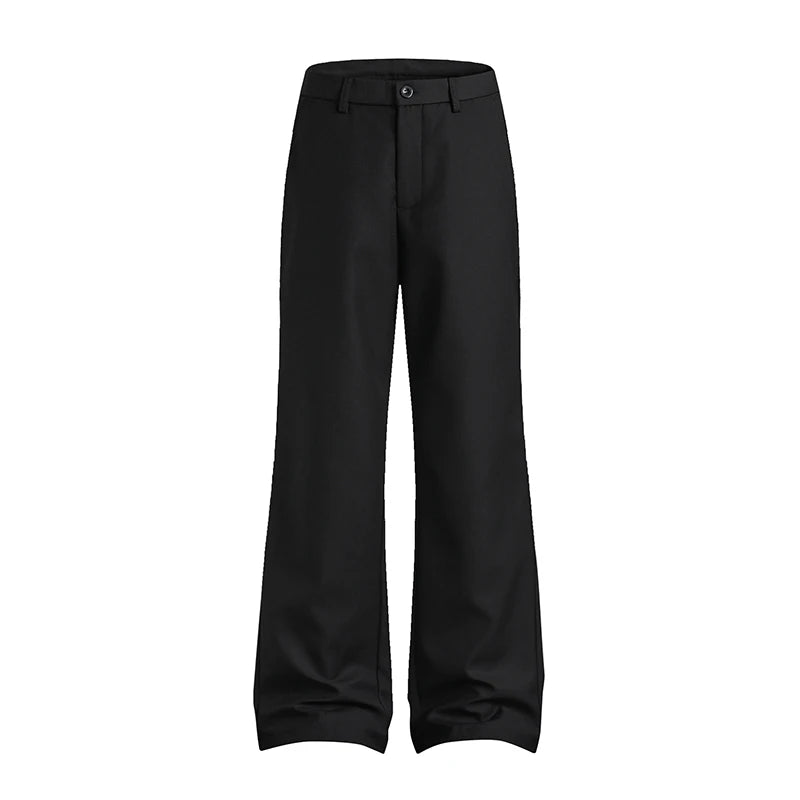 extended length edition men streetwear fashion hip hop vibe straight black pant casual business suit long pants trousers unique default style 1646