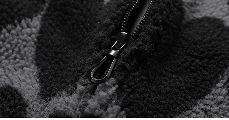 winter lambswool coat men casual streetwear grimace print parka hip hop grain fleece coat loose college warm outwear unisex new unique default style 4974
