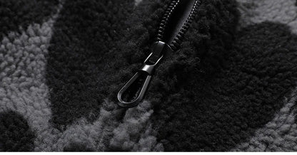 winter lambswool coat men casual streetwear grimace print parka hip hop grain fleece coat loose college warm outwear unisex new unique default style 4974