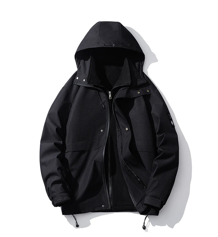 autumn mens lightweight waterproof jacket basic solid colours outdoor clothing daily travel unisex hooded jackets windbreaker unique default style 6169