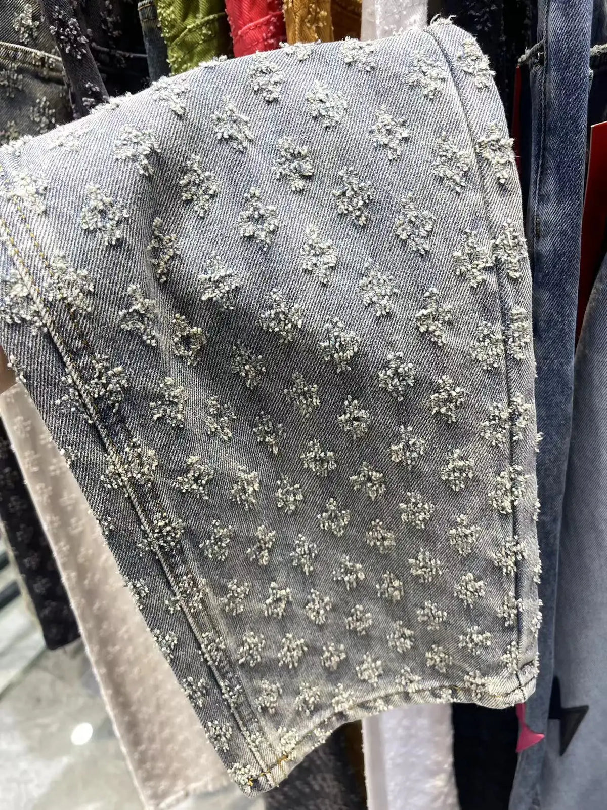 black personalized jeans mens jacquard pattern vintage embossed streetwear loose jeans mens pants straight loose bottoms mens unique jeans style 3493