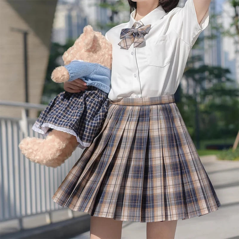 Jk Uniforms Gyaru School Uniform for Girl Student Pleated Skirt Uniform Set Women Short Sleeve Bow Tie Seifuku Japanese Style Street King Limited