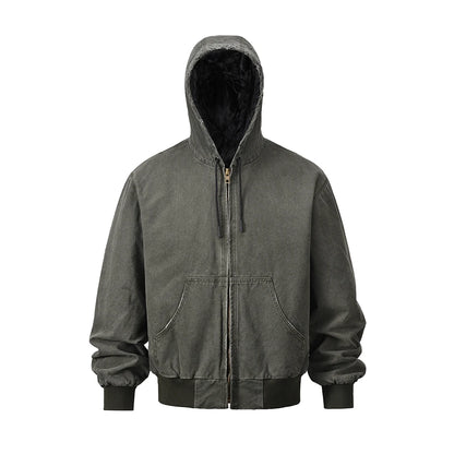 y2k vintage washed winter hooded padded cotton jacket for men and women lapel baggy casual ropa chaquetas hombre thick coat urban fashion pants