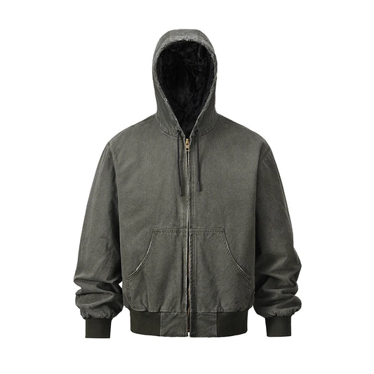 y2k vintage washed winter hooded padded cotton jacket for men and women lapel baggy casual ropa chaquetas hombre thick coat urban fashion pants