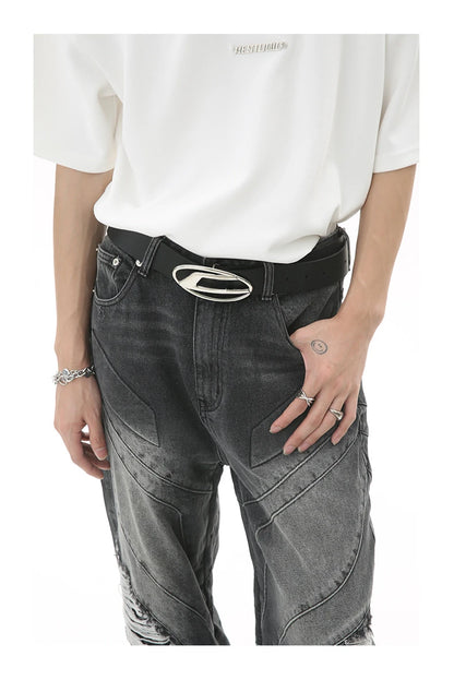 fashion loose streetwear denim jeans new casual wide legs straight jean pants hip hop ripped joggers baggy jeans men clothing unique joggers style 3385