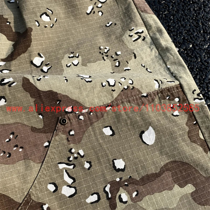 2024 new american vintage direct casual functional work pants heavy duty washed outdated logging pants desert camo high street unique default style 2779