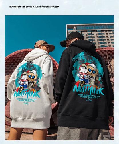 Funny Vacation Bear Graphic Printed Hoodies For Men Streetwear Hip Hop Clothing Fleece Hooded Sweatshirts Y2K Pullover Hoody Street King Limited
