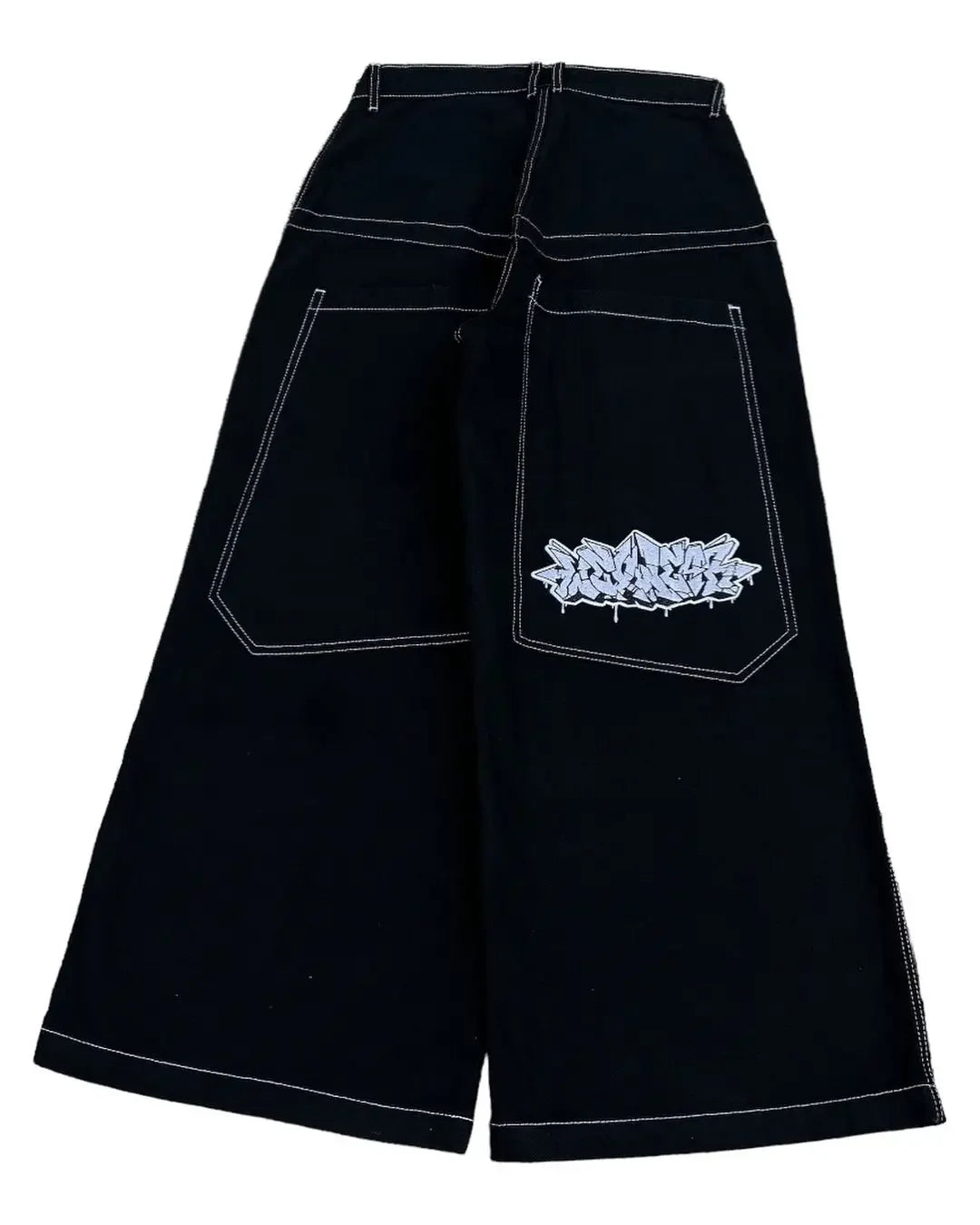 wexwear embroid baggy jeans harajuku hip hop graphic high waist wide trouser streetwear y2k jeans men women gothic black pants unique jeans style 1871