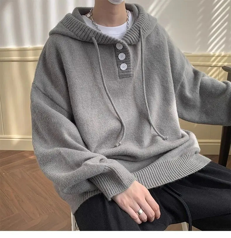 American style trend personalized trend lazy style for men and women hooded sweater loose and casual knit top for couples y2k Street King Limited