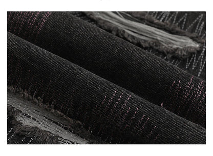 harajuku irregular scratched ripped holes denim jeans men zipper jeans hip hop streetwear new casual straight joggers jean pants unique joggers style 2950