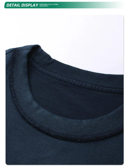 2024 Baggy Y2k Wax Dyed Vest Distressed Washed Tank Top Men's American Oversized Streetwear Trendy Retro Sleeves T Shirts Street King Limited
