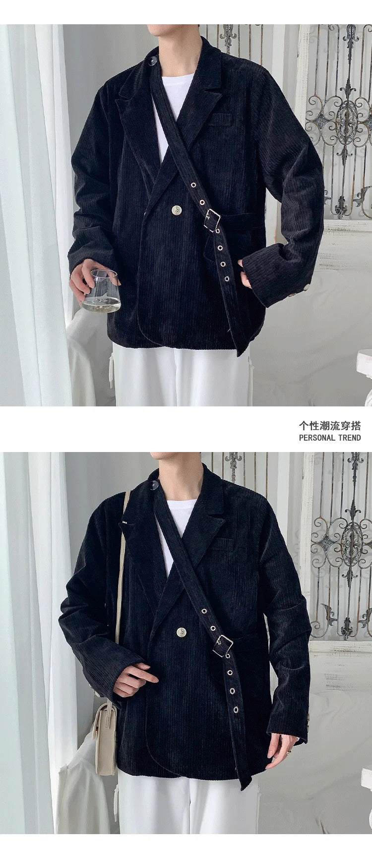 Streetwear Men's Fashion Cotton Suit Blazer Breathable And Comfortable 2023 Autumn Street Handsome Casual Oversize Suit Jacket Street King Limited