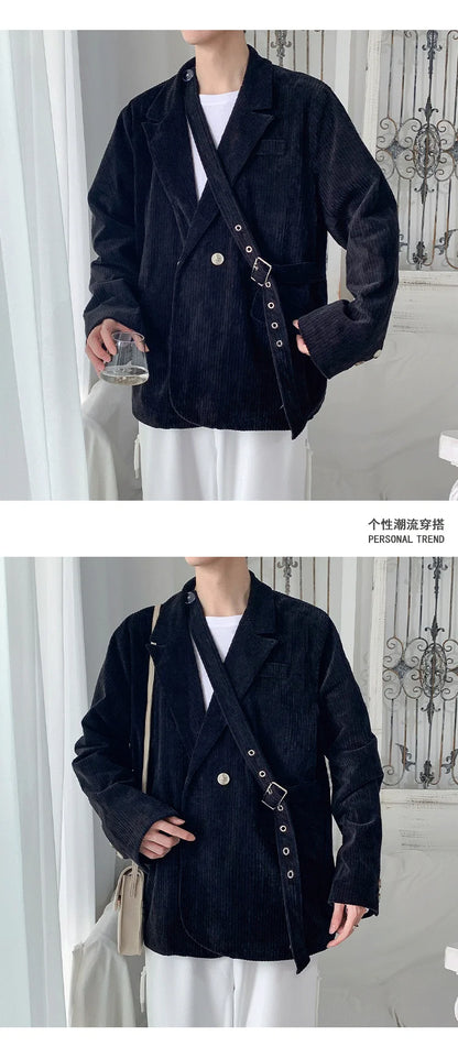 Streetwear Men's Fashion Cotton Suit Blazer Breathable And Comfortable 2023 Autumn Street Handsome Casual Oversize Suit Jacket Street King Limited
