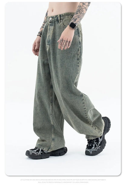 Autumn and winter new mud-dyed jeans Street King Limited