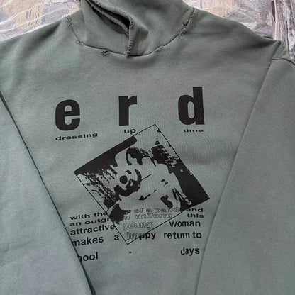 24AW printed fleece hoodie Street King Limited