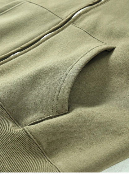 Streetwear Solid Color Ninja Zipper Hoodies Men's Fleece Turtleneck Cardigan Outdoor Oversized Hoody Plus Velvet Charge Coat Street King Limited