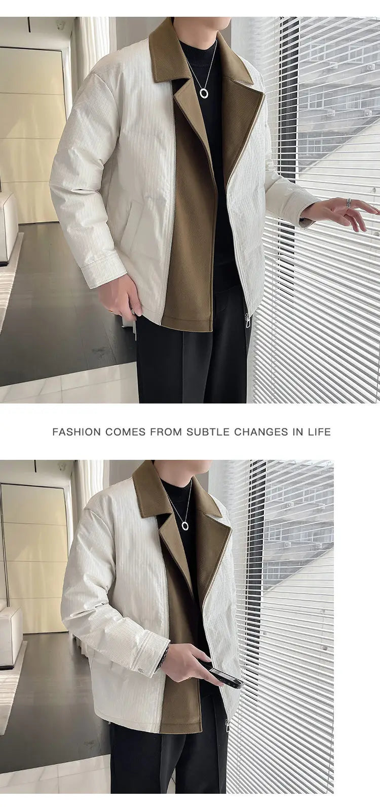 winter suit collar splice cotton padded jacket men business casual fashion plus size parkas jacket thick warm coat man outerwear unique default style 1485