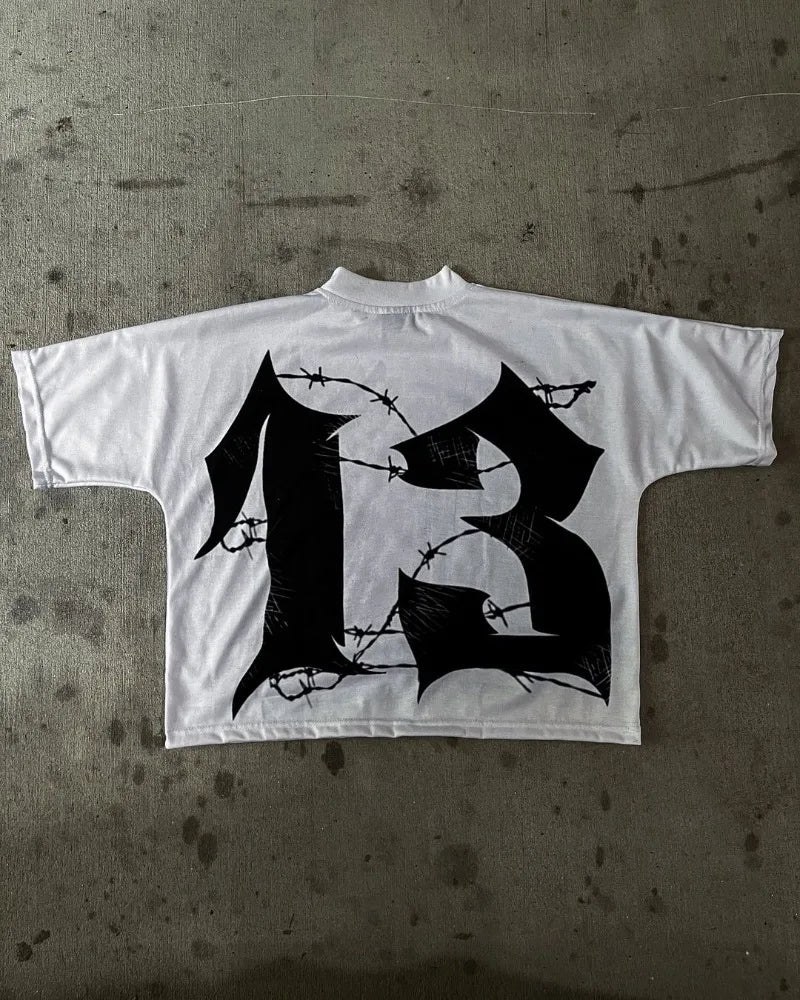 Y2k Summer American Street Dark Style Anime Cartoon Print Oversized T-shirt Men Retro Hip-hop Punk Oversized Short-sleeved Women Street King Limited