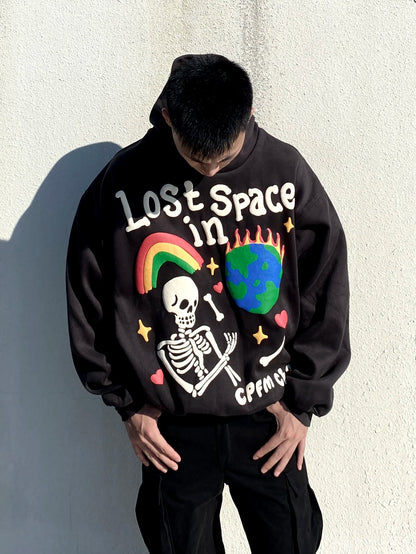 KANYE WEST Brand Fashion CPFM Foam 3D Print "Lost in Space" High-Street Oversized Cotton Hooded Sweatshirt Hoodie For Men Street King Limited