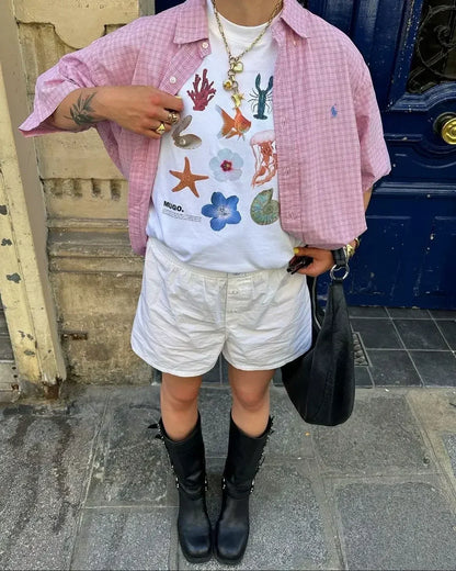 Harajuku men casual flower graphic t shirts gothic oversized pro choice casual streetwear couples y2k tops goth men clothing Street King Limited