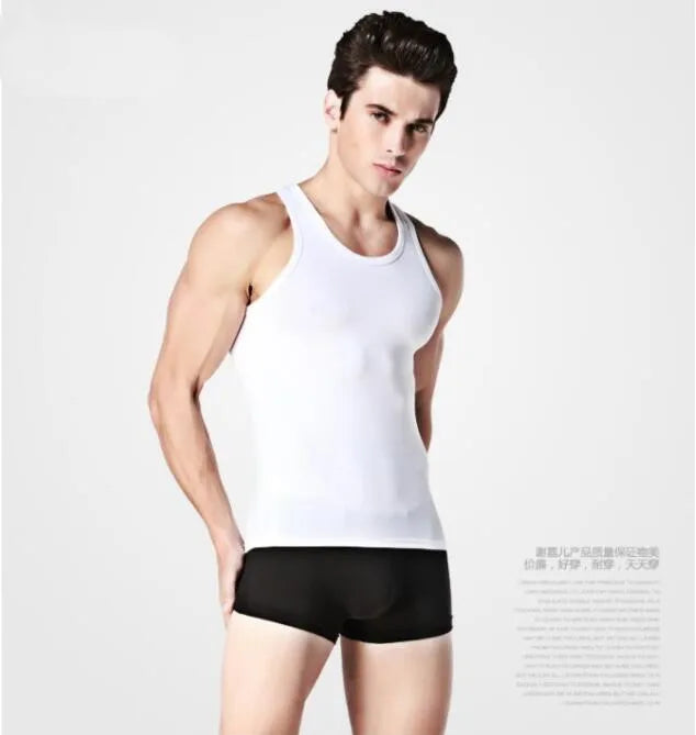 Hot Sale 3pcs / 100% Cotton Mens Sleeveless Tank Top Solid Muscle Vest Undershirts O-neck Gymclothing Tees Whorl Tops Street King Limited