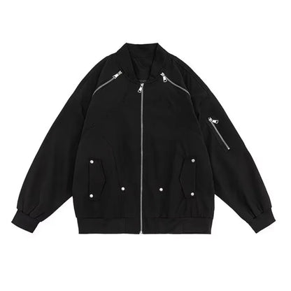 2024 spring american pilot jacket mens multi pocket trendy street loose bomber cardigan couple fashion zipper baseball coats unique default style 2801