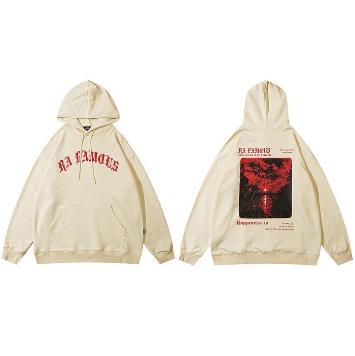 "Red Clouds" Unisex Men Women Streetwear Graphic Hoodie Daulet Apparel