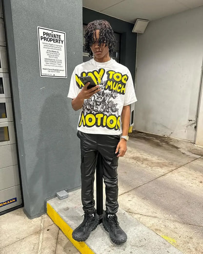 y2k Fashion Gothic Letter Pattern Printed Oversized T-Shirt Men's Retro Street Hip-Hop Harajuku Versatile Short Sleeve Top Street King Limited