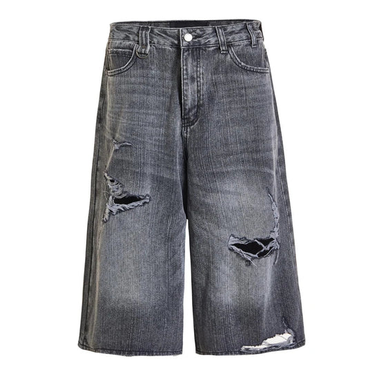 Vintage Baggy Jeans Shorts Summer Men's Loose Straight Denim Shorts Streetwear Hip Hop Shorts Y2K Street King Limited