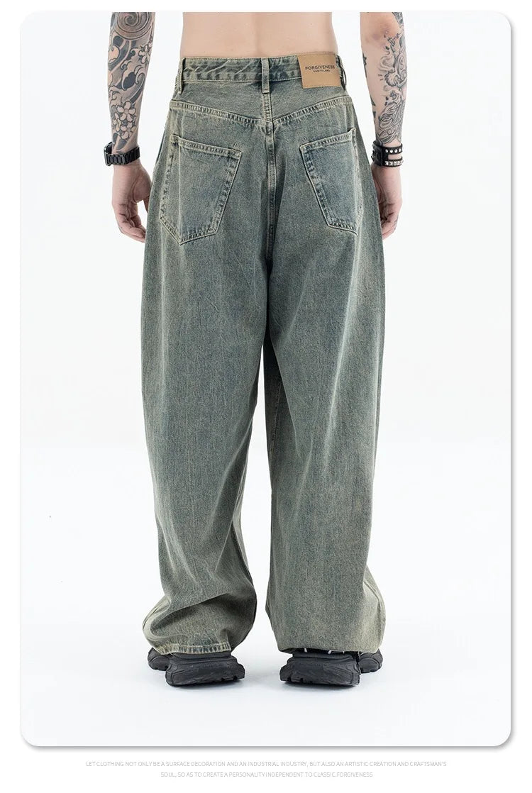 Autumn and winter new mud-dyed jeans Street King Limited