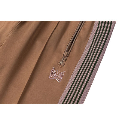 good quality brown motion casual pants men woman lovers trend side edge weaving embroidery drawstring loose trousers urban fashion pants