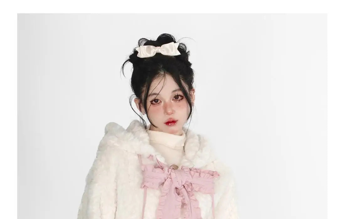 Harajuku Sweet Thicknecked Bow College Coat Woman Zip Up Hoodie Sailor Suit Plush Hoodies Women 2023 Streetwear Goth Y2k Clothes Street King Limited
