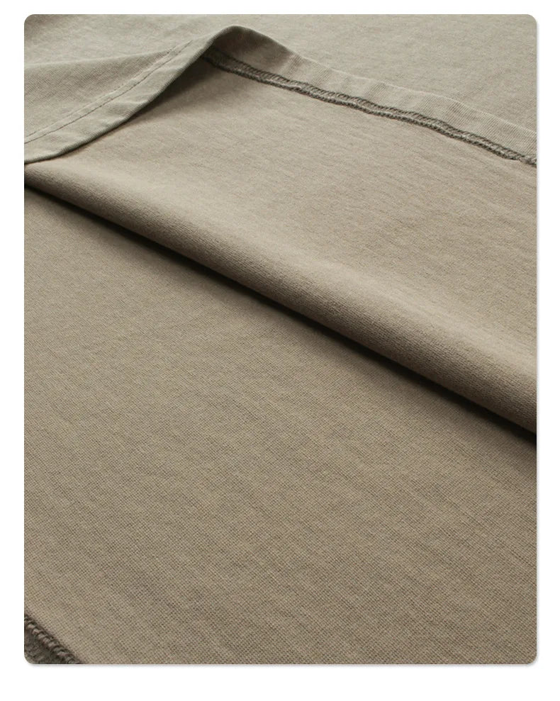 2024 Summer New Washed Oversized Tshirt Worn Out Retro Distressed Tee Raw Edge Men's Cotton Short Sleeved Tie Dyeing T-shirt Street King Limited