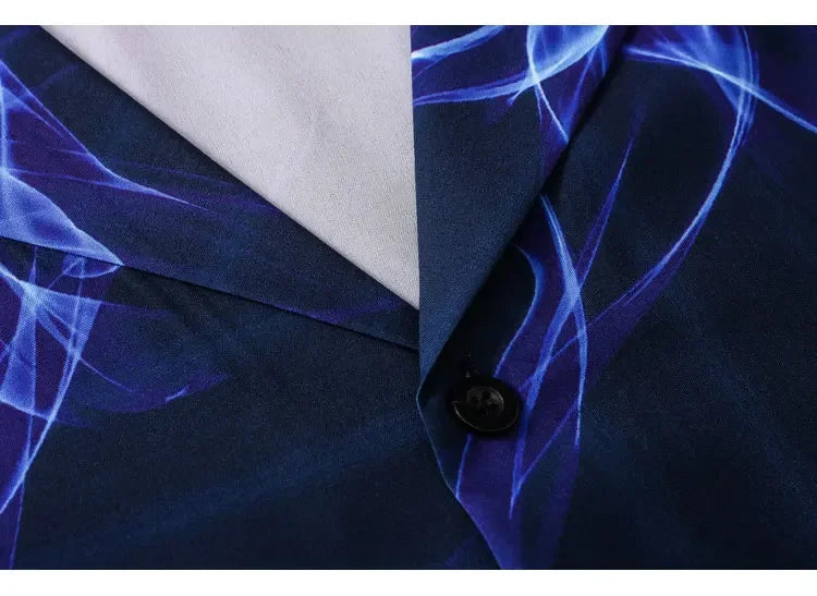 Dark Icon Blue Flame Polo Shirt Men Summer Light Weight Material Hawaiian Shirts Streetwear Men's Shirt Street King Limited