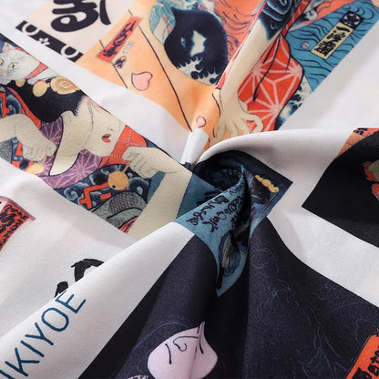 Japanese Retro Ukiyo-e Painting Graphic Printed Long Sleeve Shirts for Men Autumn Fashion Oversized Lapel Single Breasted Shirt Street King Limited