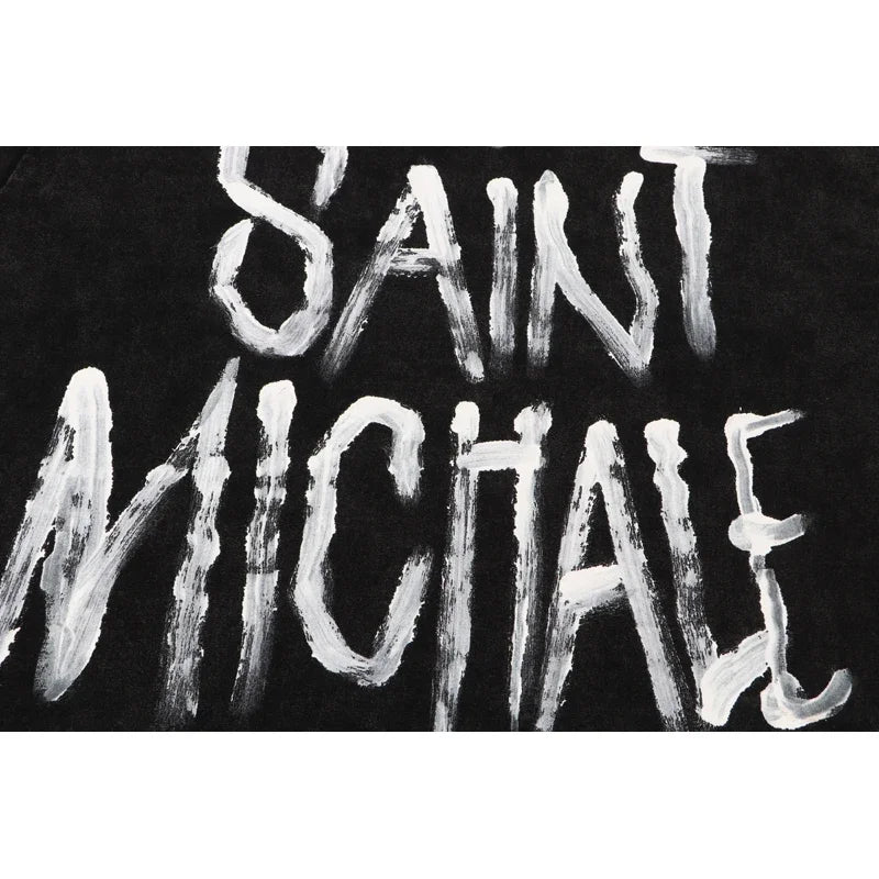Newest Saint T-shirts Letter Pattern Tops Tee Men Woman Spring Best Quality Casual Crewneck Short Sleeve Street King Limited