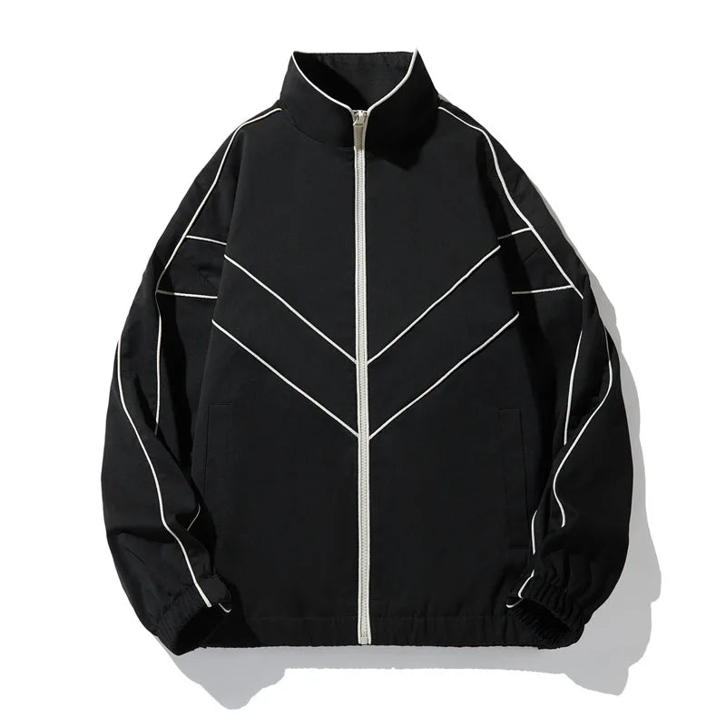 mens casual jackets oversized outdoor stand collar baseball coat spring casual varsity coat running fashion windbreaker unisex unique default style 3844