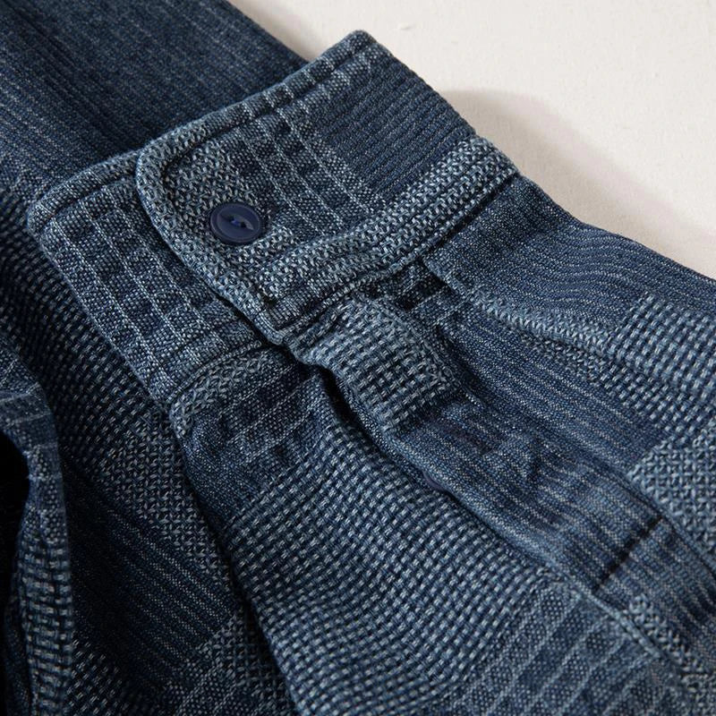 Heavy Denim Shirt Men's Long Sleeve Loose Japanese Retro Washed Distressed Shirt Men's Top Plaid Thickened Jacket Street King Limited